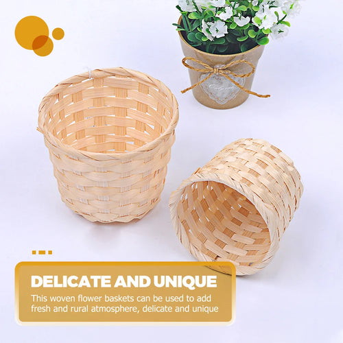 lot de 4 paniers de rangement en bambou tressé pour organisation - vue 7 sur 7