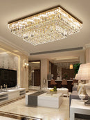 plafonnier led variable en cristal et acier inoxydable pour intérieur moderne