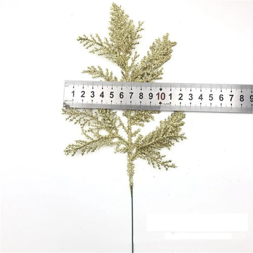 décoration de noël feuilles de pin paillettes pour bricolage couronne arbre - vue 5 sur 17