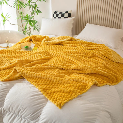 Plaid doux moelleux style carreaux pour canapé maison - vue 2 sur 6