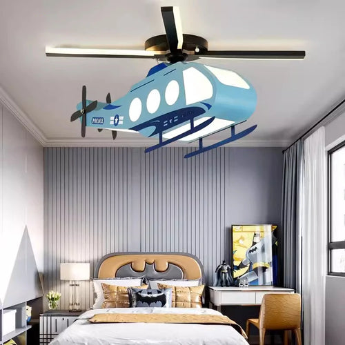 plafonnier hélicoptère créatif pour chambre d'enfant et adolescent - vue 2 sur 6