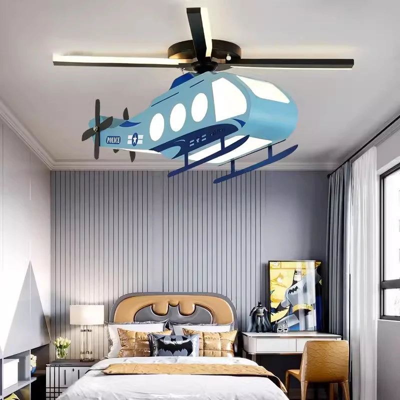 plafonnier hélicoptère créatif pour chambre d'enfant et adolescent - vue 2 sur 6