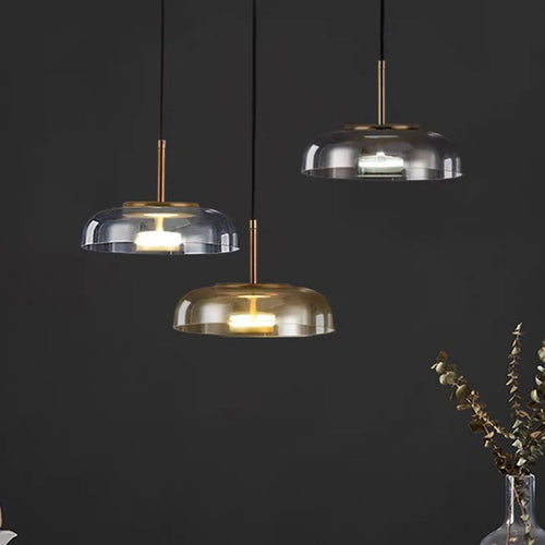 suspension en verre fumé transparent design nordique pour hôtel et café - vue 3 sur 9