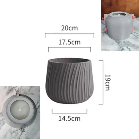 moule en silicone moderne pour pot de fleurs en béton léger et luxueux - vue 22 sur 22