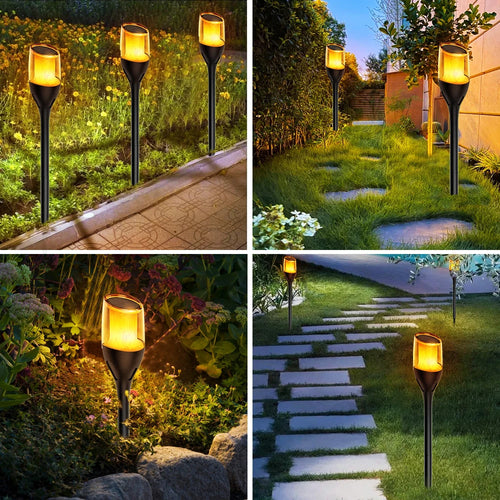 lampes solaires extérieures à flamme pour jardin et patio - vue 5 sur 9