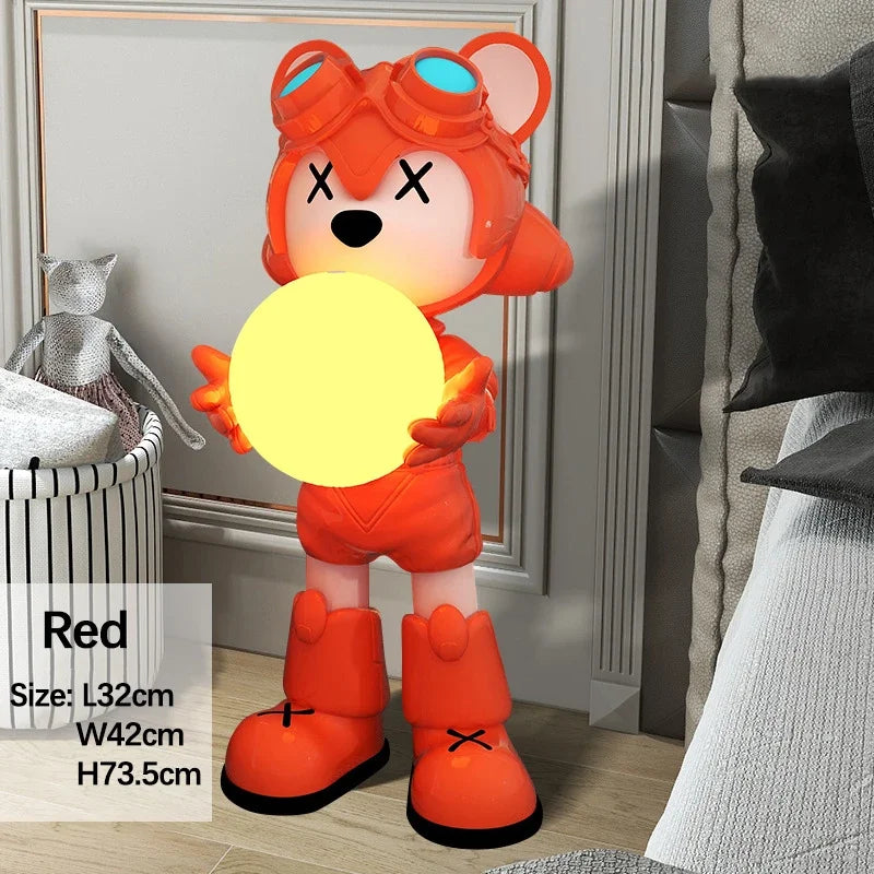 lampadaire ours interstellaire lumineux pour enfants décoratif - vue 9 sur 10