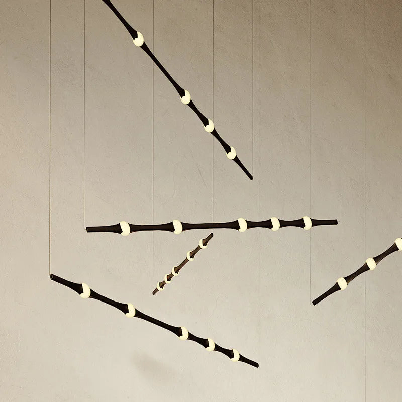 suspension nordique en acrylique design bambou pour décoration intérieure - vue 6 sur 10