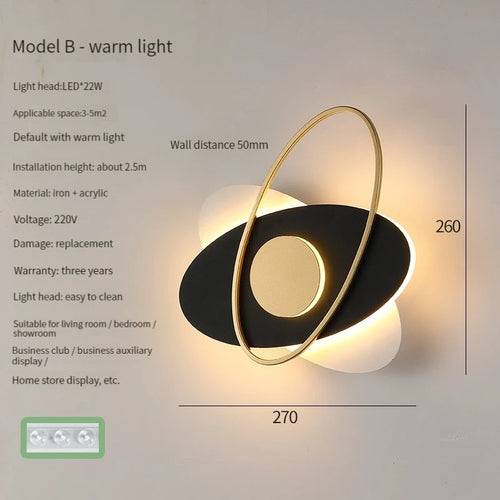 applique murale led moderne pour hôtel et éclairage domestique - vue 13 sur 12