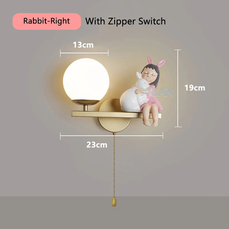 applique murale licorne rose pour chambre d'enfant - vue 14 sur 23