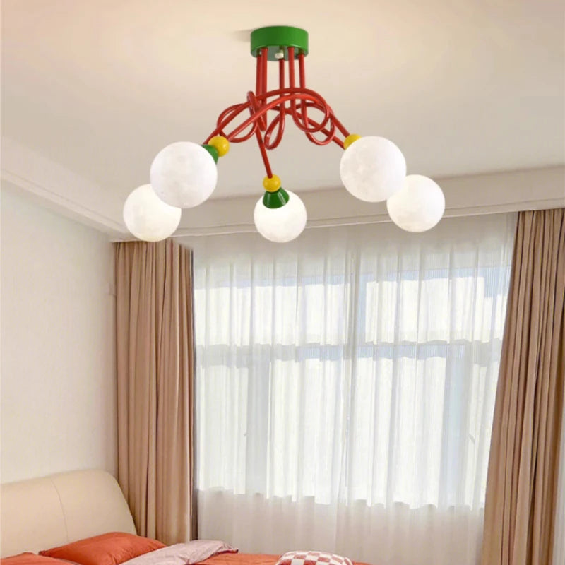 lustre nordique coloré pour chambre d'enfant moderne et simple - vue 3 sur 10