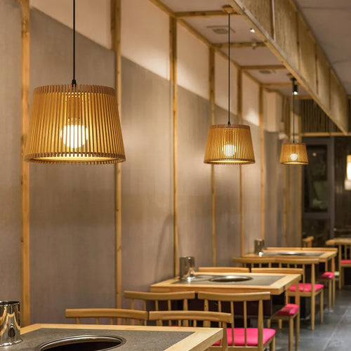 suspension en bois massif design moderne pour décoration intérieure - vue 4 sur 8