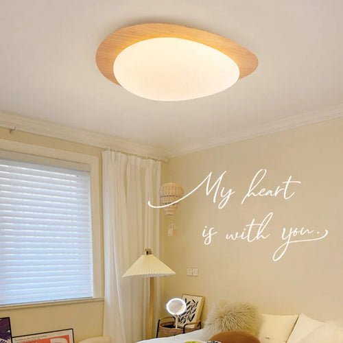 Plafonnier LED nordique texture bois pour chambre salon salle à manger étude couloir lustre intérieur décoration de la maison luminaire - vue 2 sur 14