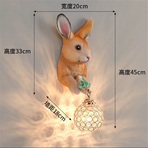 applique murale lapin en résine style pastoral créatif pour décoration maison - vue 9 sur 8