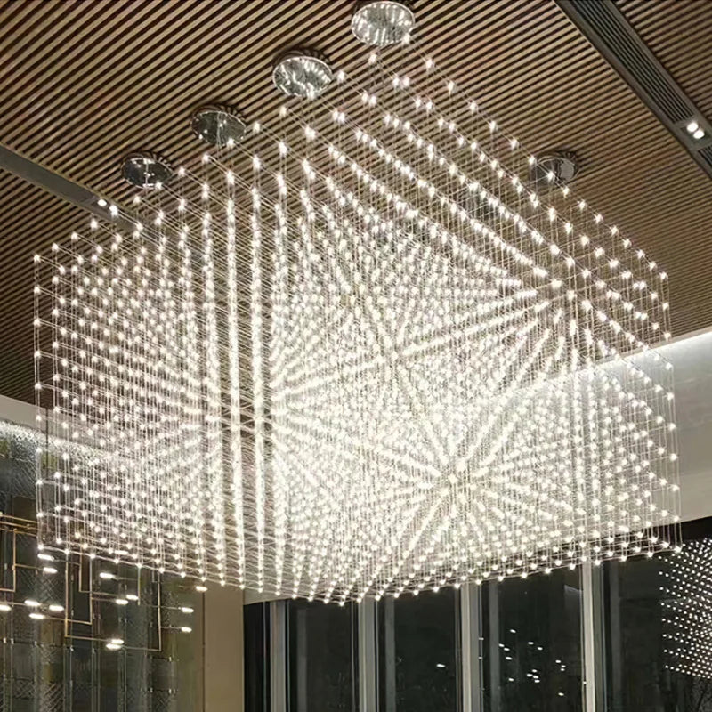 lampe led carrée en acier inoxydable avec cordon réglable - vue 4 sur 6