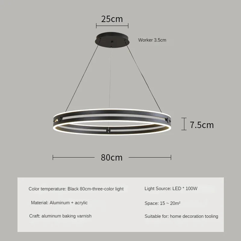 lustre circulaire moderne pour décoration intérieure créative et élégante - vue 13 sur 15