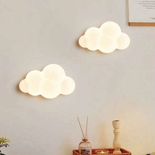 applique murale en forme de nuage pour enfants avec télécommande et gradation - vue 3 sur 8