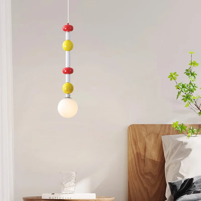 suspension boule en verre abat-jour haut plafond memphis - vue 5 sur 8