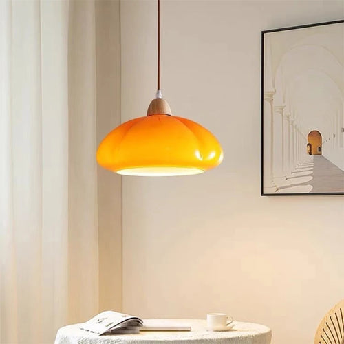 lampe suspendue en verre nordique décorative en forme de citrouille - vue 2 sur 9