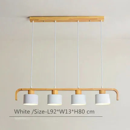 Suspension nordiques abat-jour en métal Led en bois décor à la maison lampe suspendue Restaurant café intérieur créativité lustres luminaires - vue 13 sur 16