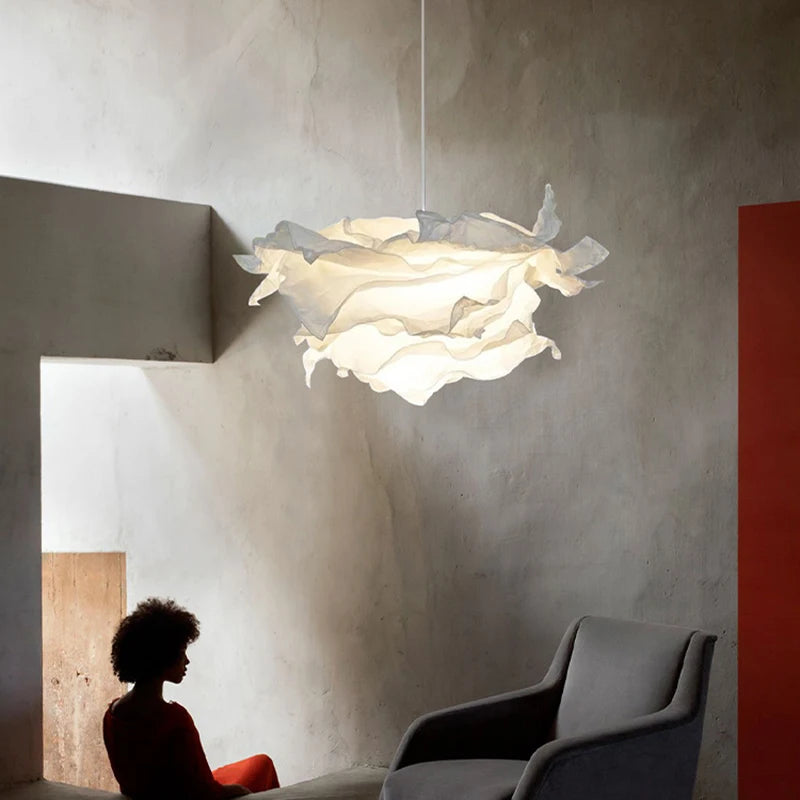 lustre minimaliste en papier led pour éclairage intérieur bricolage - vue 4 sur 12