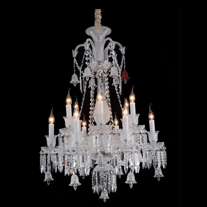 lustre moderne en cristal et chrome pour éclairage élégant - vue 6 sur 12
