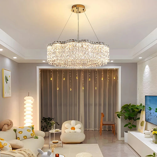 lustre moderne en cristal pour un éclairage élégant intérieur - vue 5 sur 10