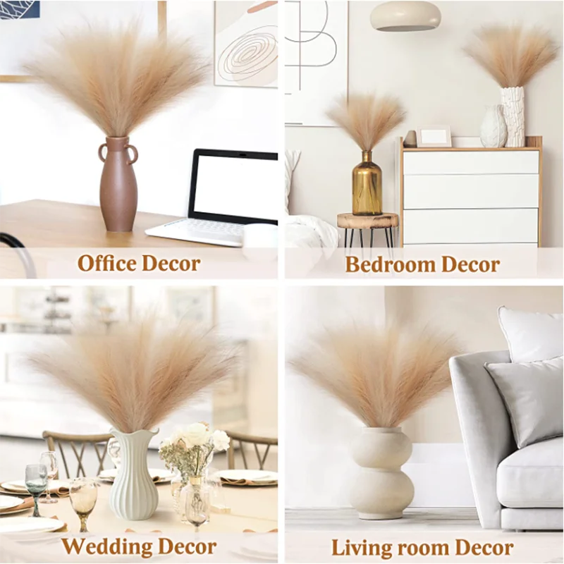 lot de 10 bouquets dherbe de pampa artificielle pour décoration intérieure - vue 4 sur 17