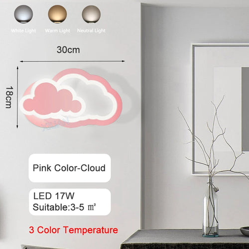 lustre led moderne en forme de lune étoile nuage pour enfants - vue 18 sur 25