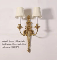 applique murale double tête style nordique en cuivre led rétro