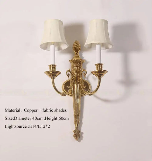 applique murale double tête style nordique en cuivre led rétro