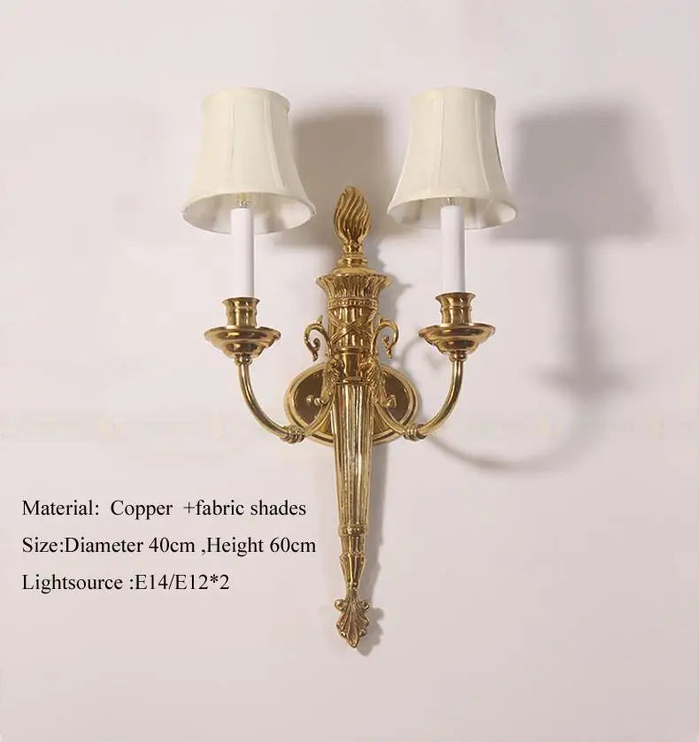 applique murale double tête style nordique en cuivre led rétro