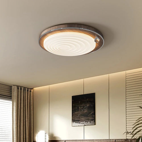 plafonnier à led style médiéval en bois rétro élégant - vue 5 sur 12