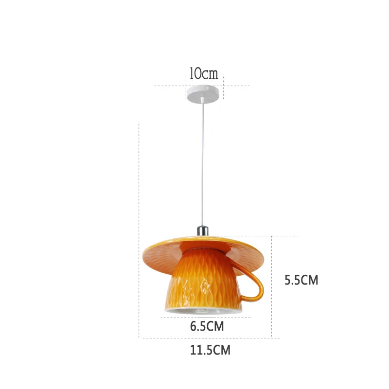 suspension moderne en céramique led théière pour cuisine - vue 12 sur 30