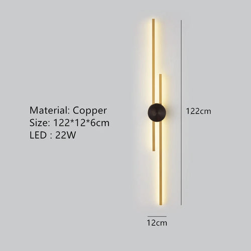 applique murale led minimaliste en laiton pour restaurant - vue 14 sur 18
