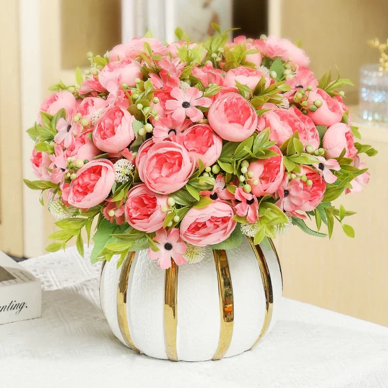 bouquet de pivoines artificielles pour mariage et décoration festive - vue 3 sur 12