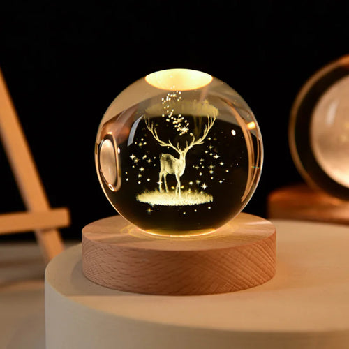 boule de cristal 3D système solaire gravé cadeau décoratif - vue 12 sur 32