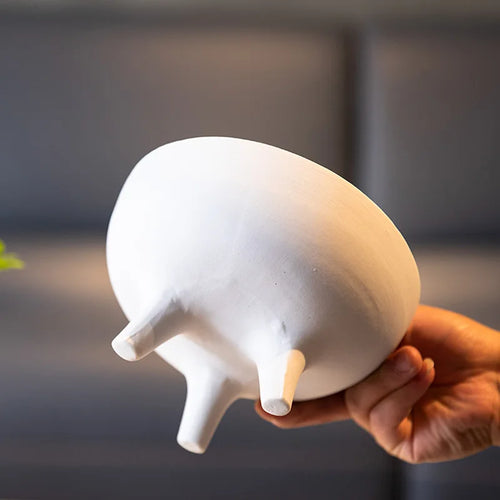 pot de fleurs en céramique trépied vase à fleurs rangement bureau - vue 4 sur 10
