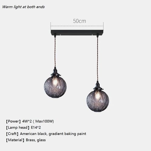 lustre nordique loft boule de verre led décoration de luxe