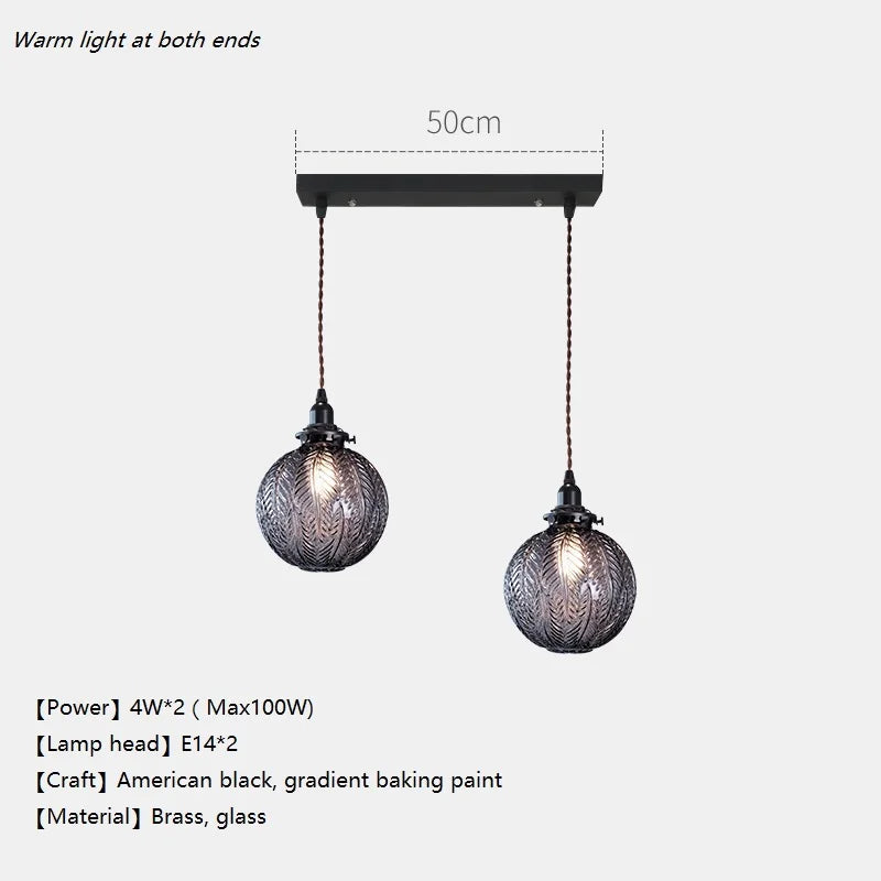 lustre nordique loft boule de verre led décoration de luxe