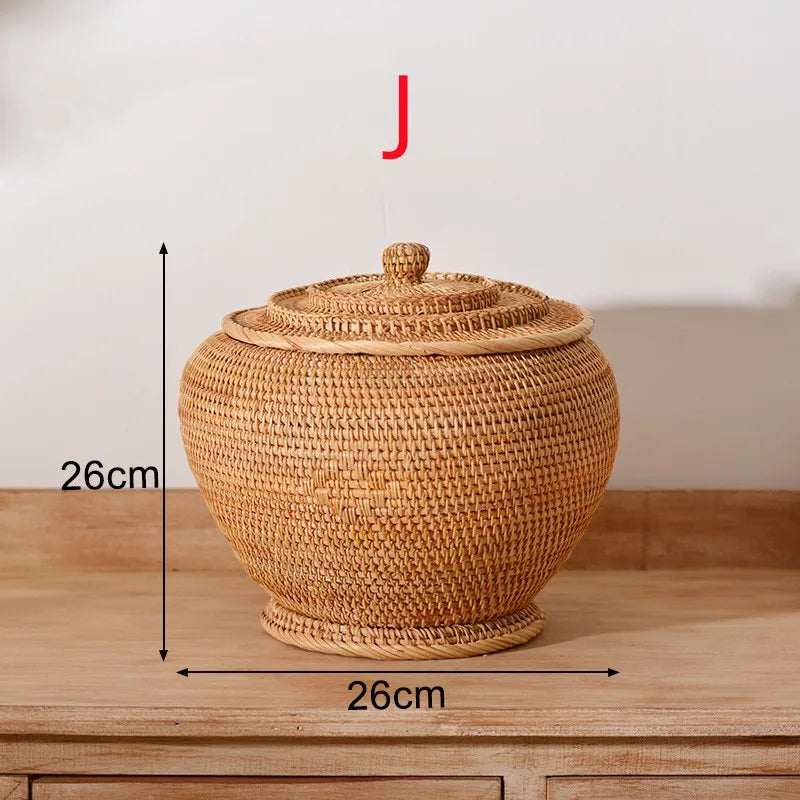 panier de rangement en rotin pour aliments et thé - vue 6 sur 16