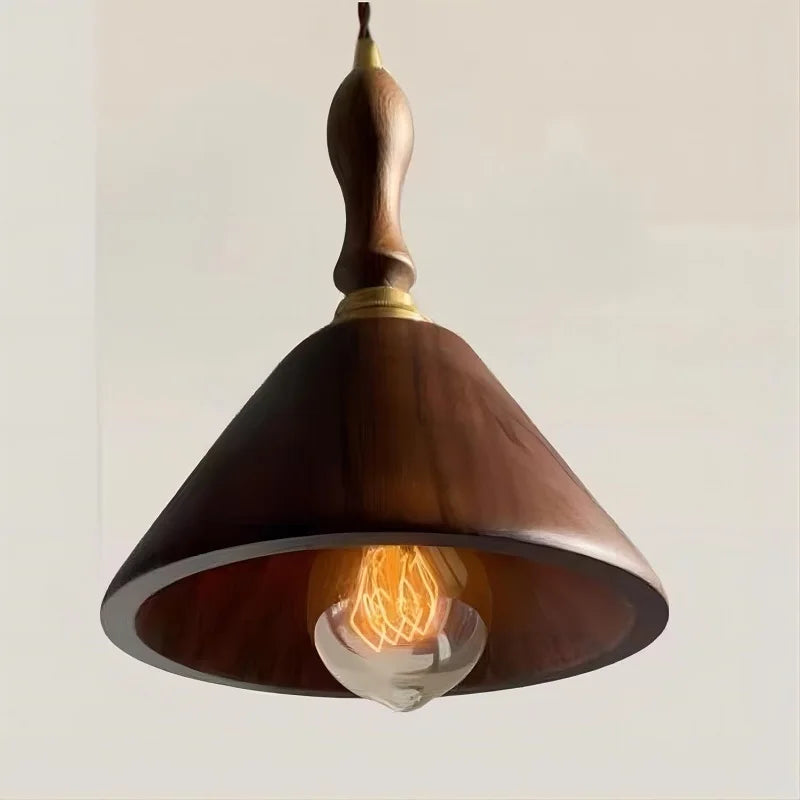 lustre en bois massif style japonais pour intérieur élégant - vue 6 sur 7