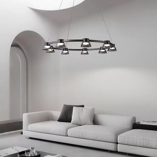 lustre en verre minimaliste italien pour intérieur moderne - vue 3 sur 12