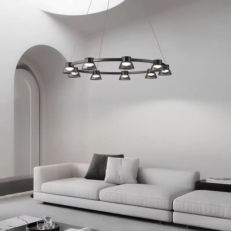 lustre en verre minimaliste italien pour intérieur moderne - vue 3 sur 12