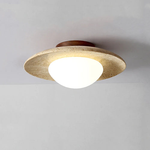 plafonnier japon wabi sabi pierre naturelle style - vue 2 sur 6