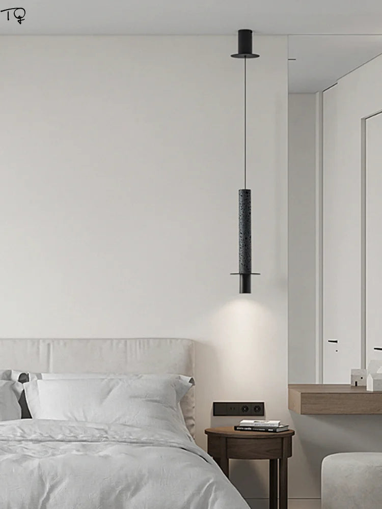 lampe suspendue moderne en pierre à trou noir idéale pour bar ou studio - vue 3 sur 9