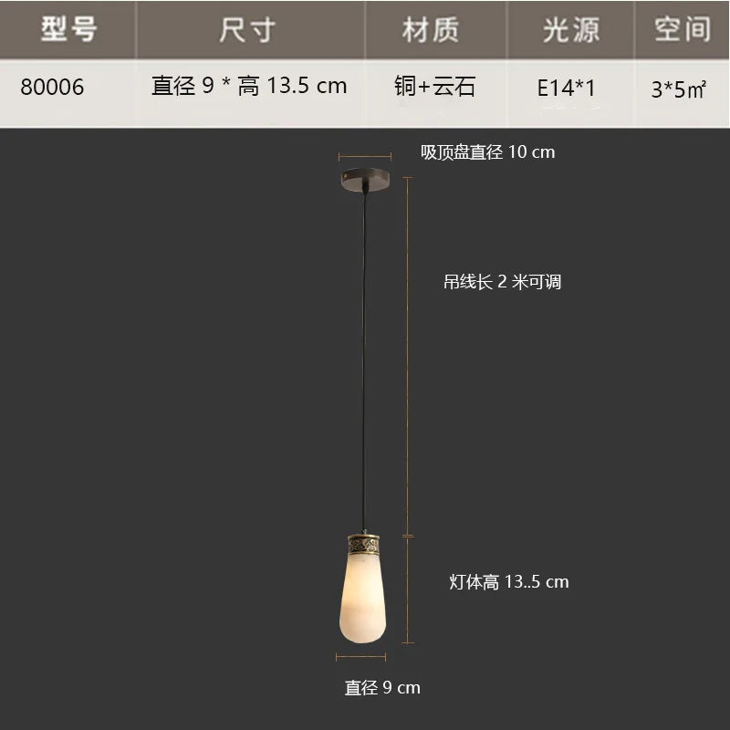 suspension créative en jade pour éclairage intérieur élégant - vue 6 sur 9