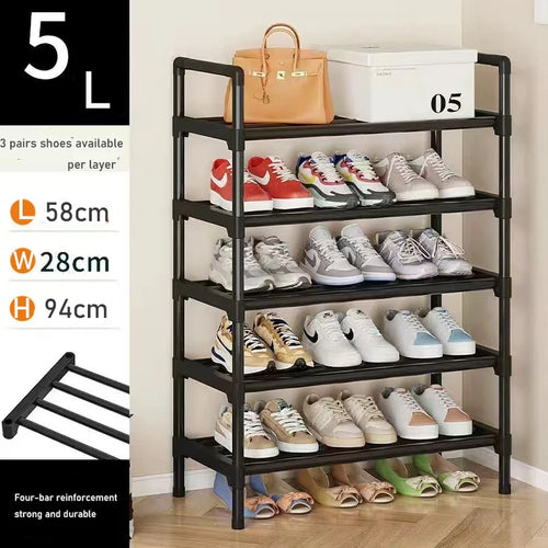 étagère à chaussures en métal design peu encombrante pour rangement pratique - vue 10 sur 11