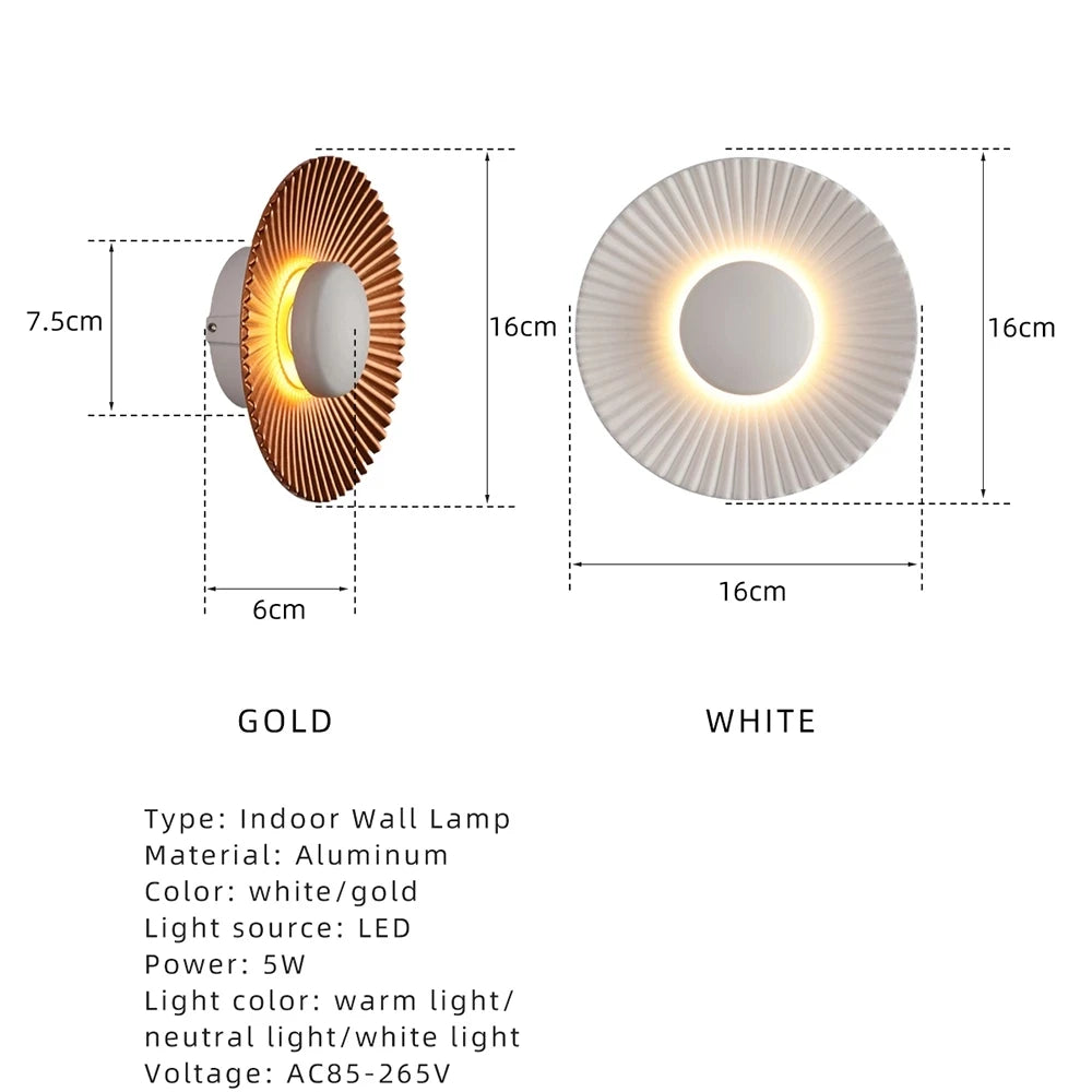 applique murale led moderne en forme de disque pour décoration intérieure - vue 3 sur 10