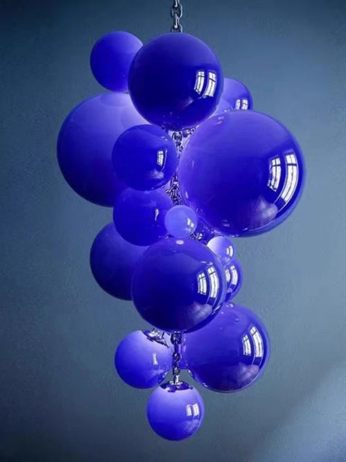 suspension en verre design italien style raisin lumineux - vue 3 sur 11
