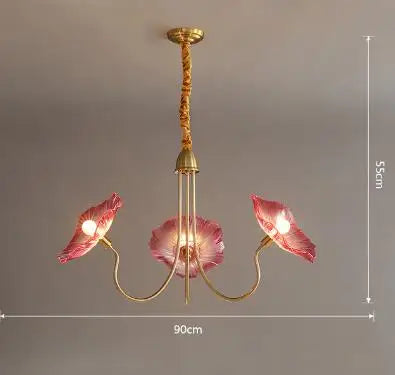lustre moderne en verre en forme de fleur de lotus avec led - vue 15 sur 14